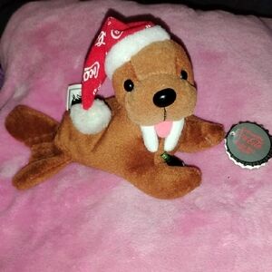 Coca Cola Red and Brown Walrus Dog Toy